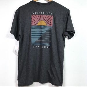 QUIKSILVER DARK GRAY MEN’S CREW NECK T-SHIRT SZ M